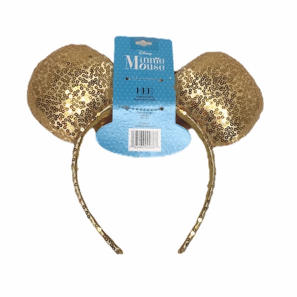 Minnie Mouse Disney Ears with Bow Headband, Gold - Picture 3 of 4